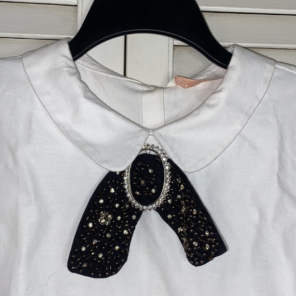 Zara Jeweled Bow Shirt - Picture 9 of 13